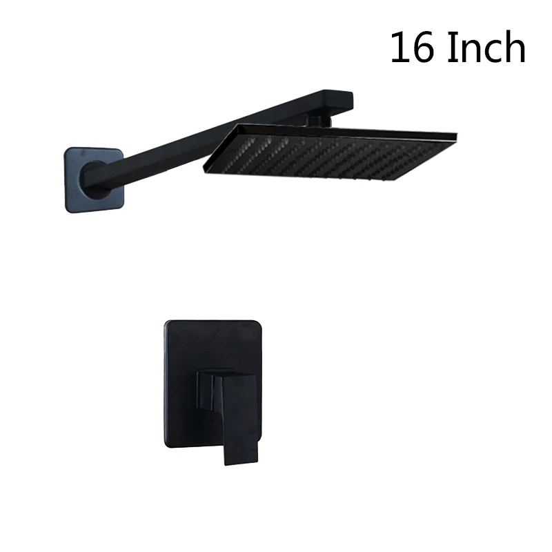 16 Inch Yanksmart, для ванной комнаты Роскошный Черный смеситель для душа с душевой черный душевой набор смесители для ванной и душа наборы кранов для ванной - Цвет: 16 Inch