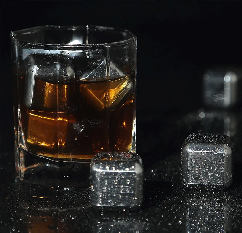 Многоразовые камни для Виски каменные кубики из нержавеющей стали кухонные