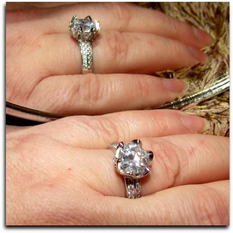 Choucong Jewelr винтажная форма лотоса Стерлинговое Серебро 925 пробы 2CT Круглый 5А циркон