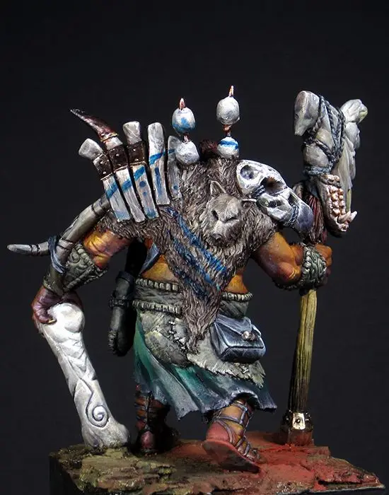 Неокрашенный набор 1/24 75 мм топор Orc leader старинная фигурка исторических фигурок из
