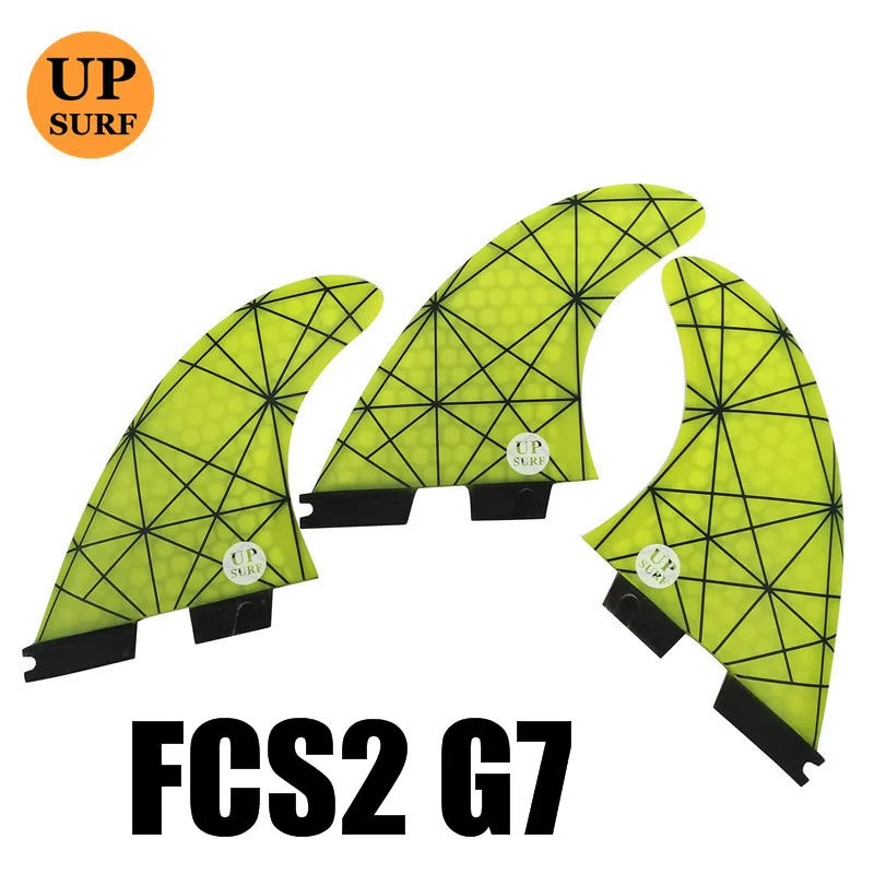 03 G7 Плавники для серфинга FCS2 плавники G5/G7/G3 светильник синий FCS II три плавника набор стекловолокна дизайн синий, красный, желтый, черный, белый, зеленый цвет - Цвет: 03 G7