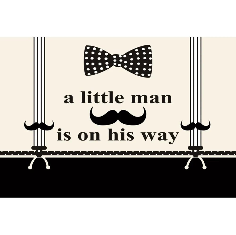 Laeacco Baby Shower Party A Little Man On His Way Tie Beard Poster Photo Backdrops для фотостудии | Электроника