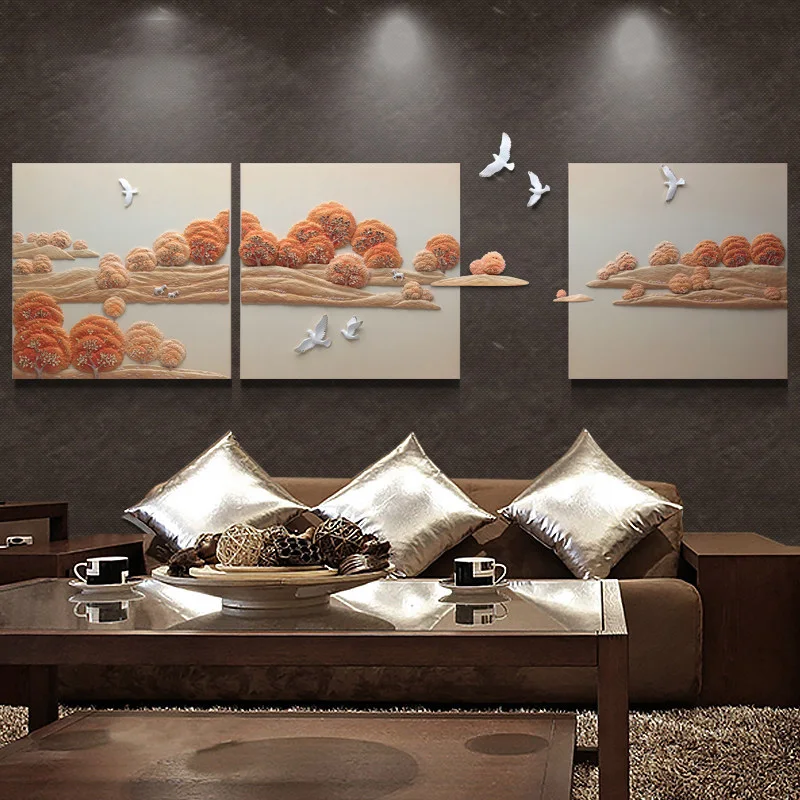 Современная Настенная картина из смолы Fu украшение для дома гостиной украшения