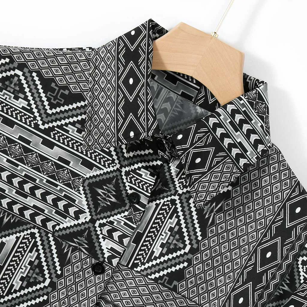 Мужская рубашка с коротким рукавом Womail Повседневная отложным воротником в стиле