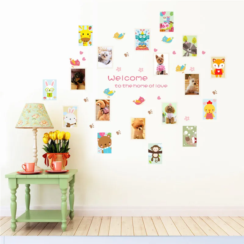 

Lovely Family photo frame wall stickers wedding decoration adesivo de parede Family Pet Store Living Room Bedroom Home Decor