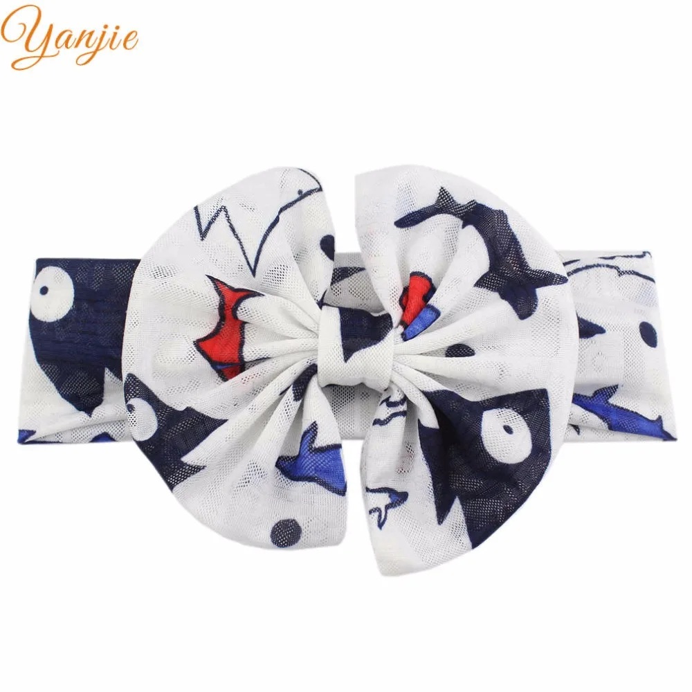 Повязка на голову с бантом весенне-летняя эластичная для детей девочек