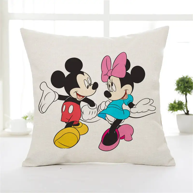 I 2 шт. disney мода мультфильм аниме Микки Мышь Минни Микки Декоративная Подушка Медвежонок Винни хлопок конопли наволочки 45x45 см - Цвет: I
