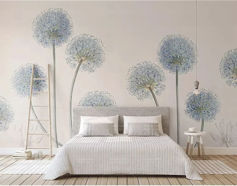 Новейшая модель 8d ручной росписью Одуванчик росписи 3D простой но элегантный обои