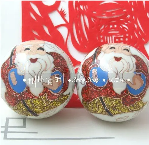 50 мм шарики baoding с безцветной перегородчатой искусственной кожей разных цветов.