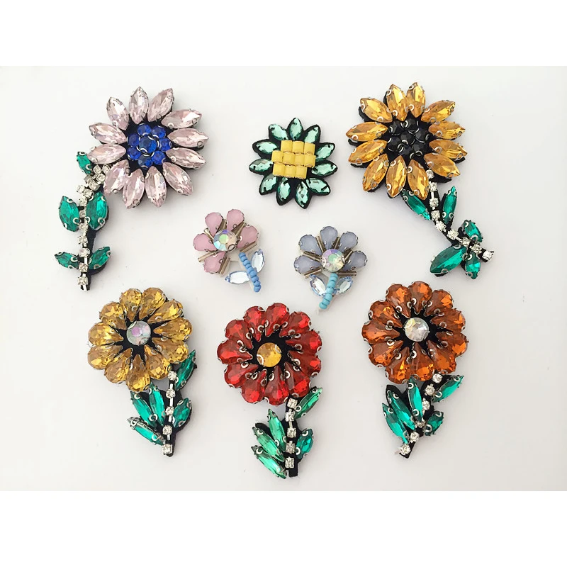 Набор из 2 предметов яркие цветы пчела стразы патчи с кристаллами Детская Женская