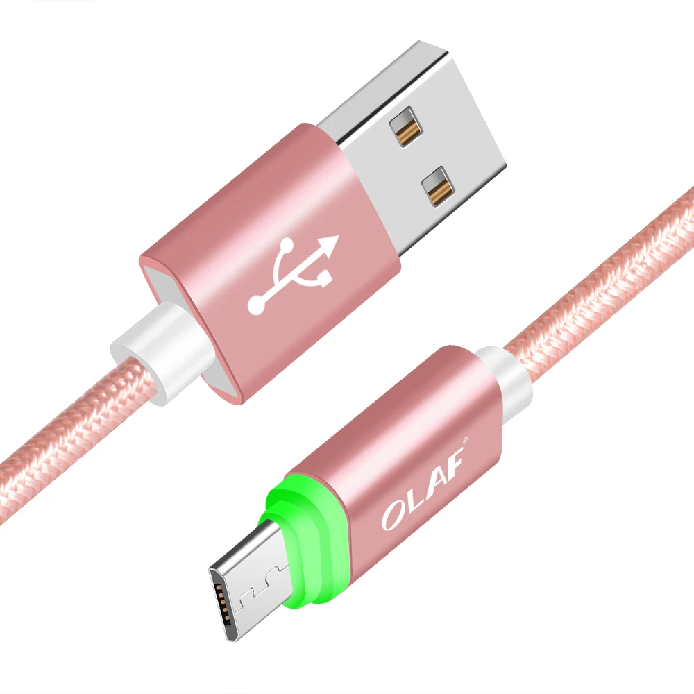 OLAF Micro USB кабель светодиодный светильник Быстрая зарядка usb type C кабель для samsung huawei Xiaomi Android для iphone кабели для мобильных телефонов