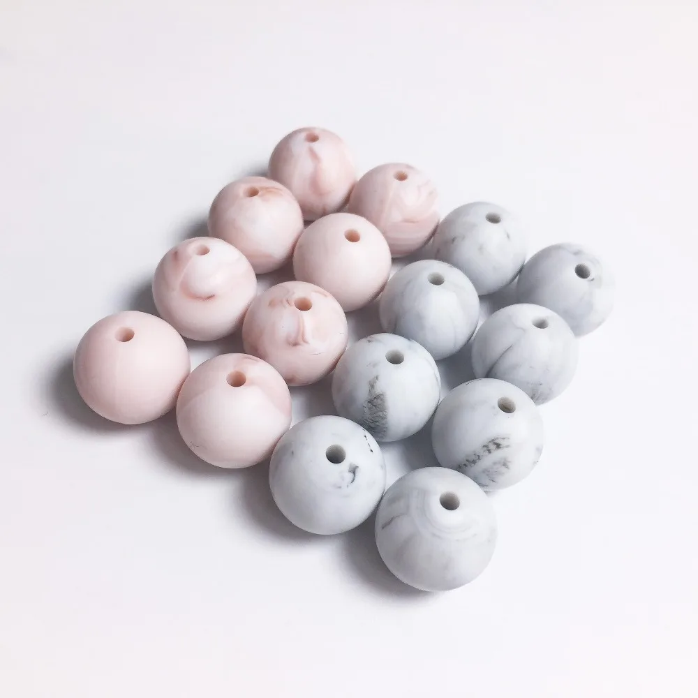 Бусины 12 мм силиконовые бусины для прорезывания зубов мраморные