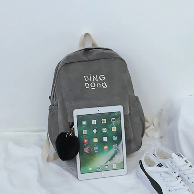 2019 женский рюкзак Новый вельветовый Повседневный Универсальный наплечный