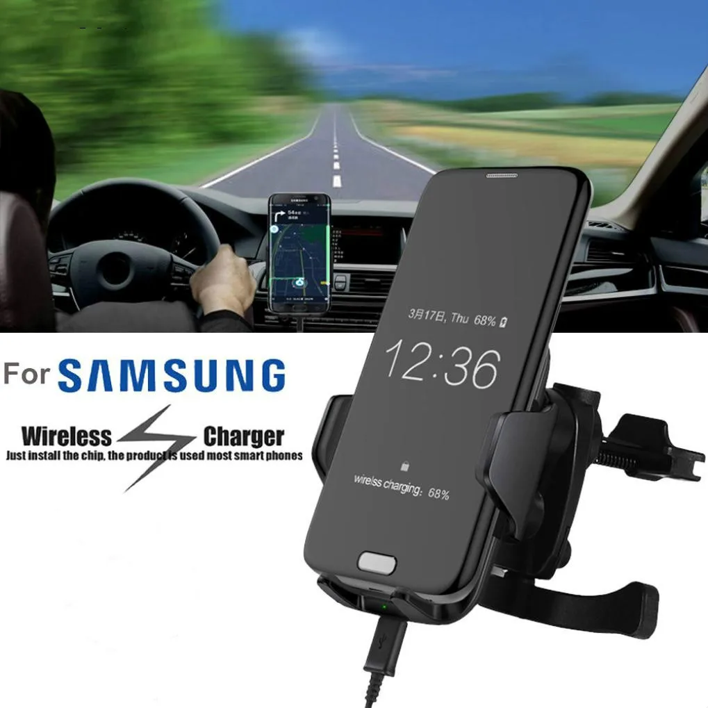 2018 модные Беспроводной автомобиля Зарядное устройство стоять панель Air Vent для