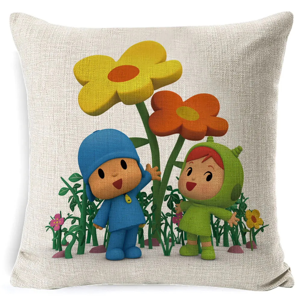 Fokusent покойо, Элли, Пато Лула Pocoyo собака утка наволочка квадратная Обычная разноцветная наволочка для дивана стул Декор