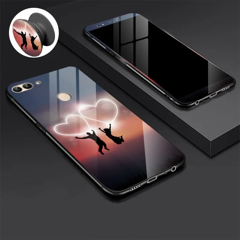 5 Чехол из закаленного стекла для huawei P Smart Enjoy 7s чехол противоударный мультяшный чехол для huawei Enjoy 7S чехол из закаленного стекла пленка - Цвет: 5