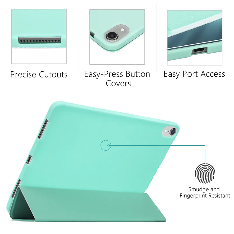 Мягкий силиконовый чехол из искусственной кожи для Apple iPad Pro 11 2018 магнитный