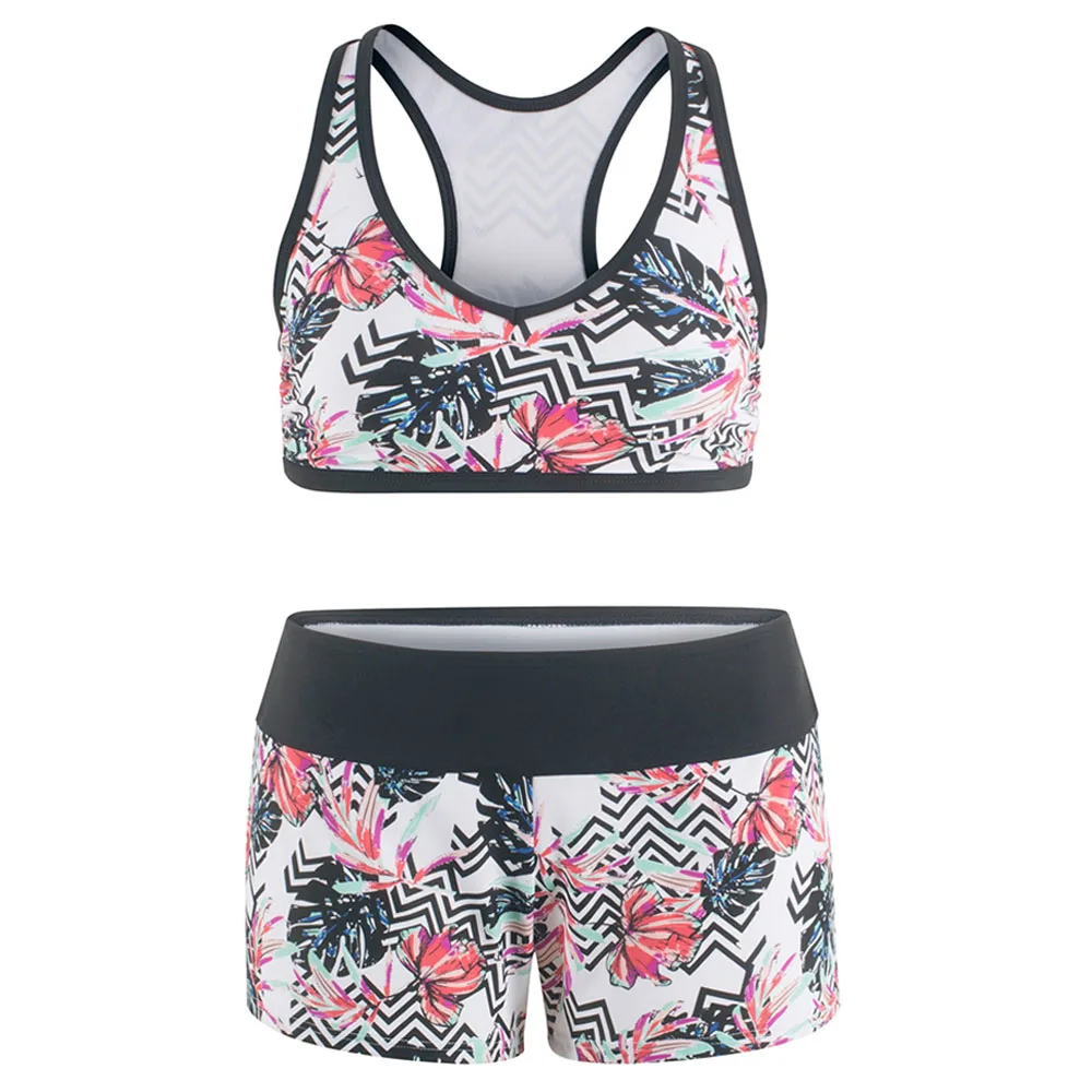 2019 спортивный комплект бикини с цветами хит продаж женские сексуальный Летний