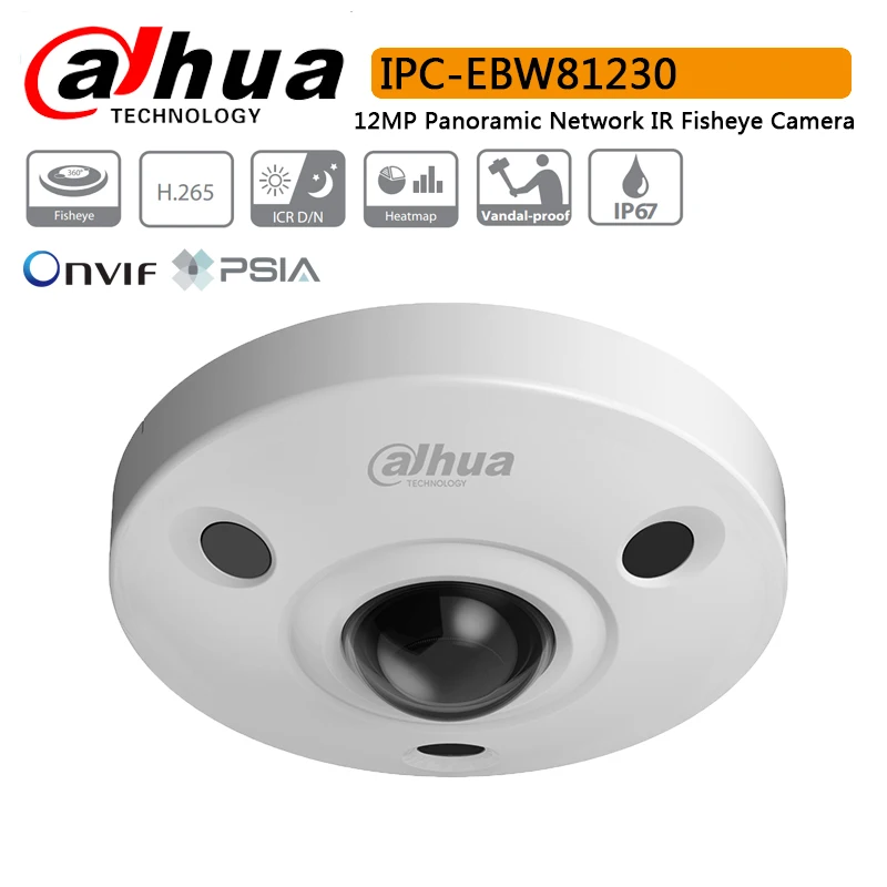 Dahua IPC-EBW81230 12MP панорамный сетевой инфракрасный широкоугольный фотоаппарат с максимальным> ИК светодиодами длина 10 м IP камера IPC-EBW81230