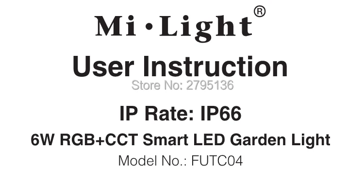 Milight FUTC04 6 Вт RGB+ CCT умный светодиодный светильник для сада AC 100 В~ 220 В для наружного зеленого пространства/парка/дороги/растительного пейзажа