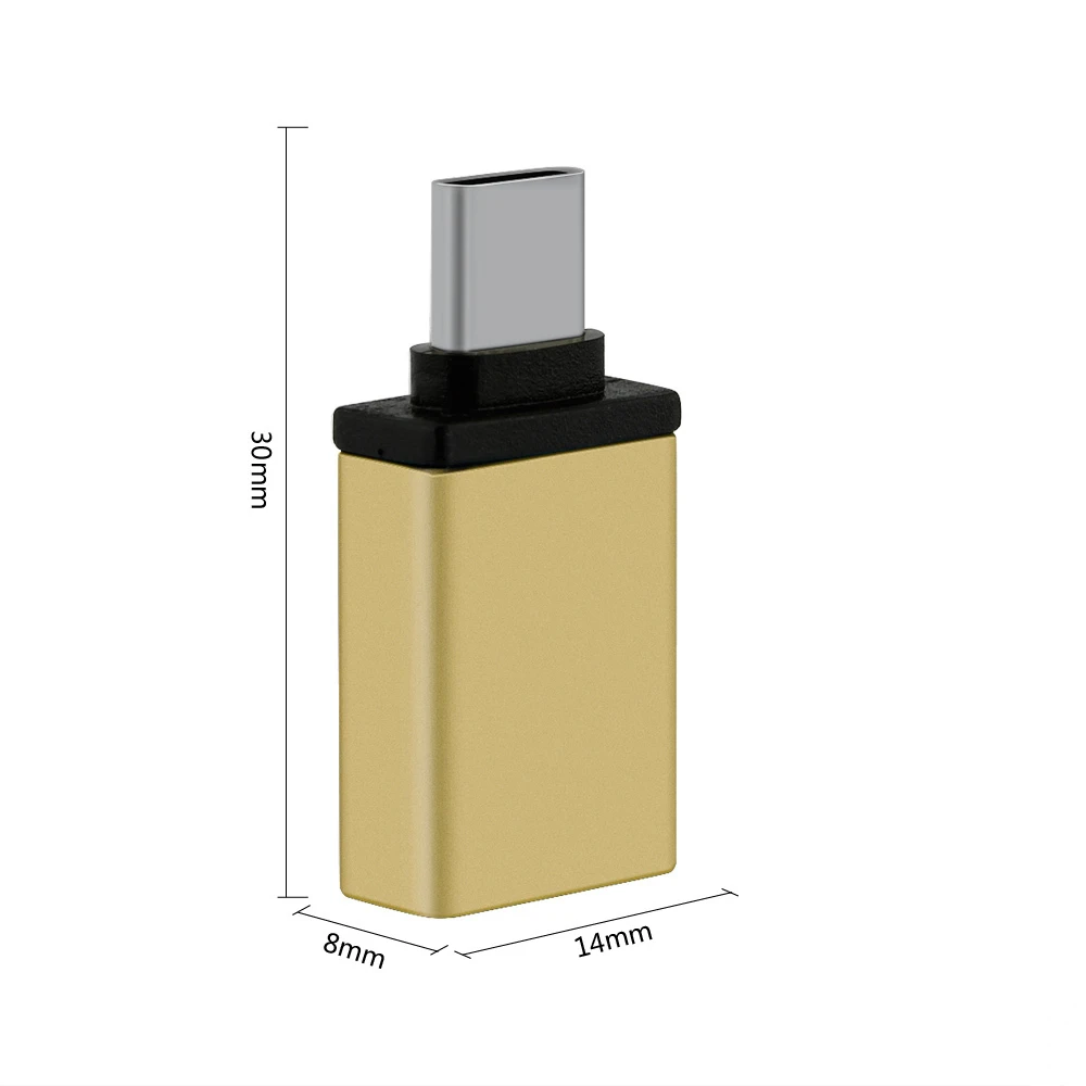 

Metal Type-C Male to USB 3.0 Female Converter Mini Size USB 3.1 Type C Adapter Gray Silver Gold Blue For Macbook Computer Laptop