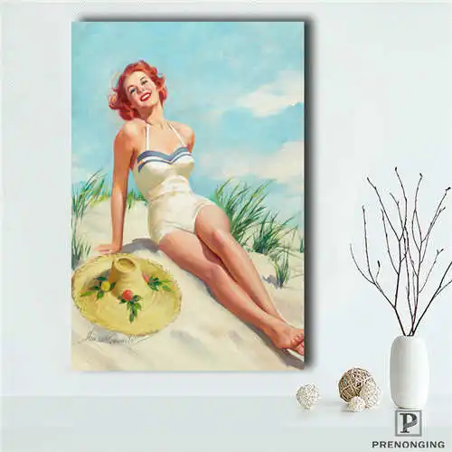 Персонализированные булавки вверх девушки (2) Печатный постер ткань стены