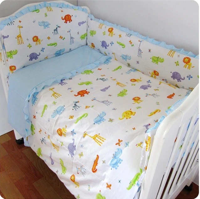 

9PCS whole set Cartoon Baby crib bedding set cotton baby quilt bumper crib bedding set kit de berço 120*60/120*70cm