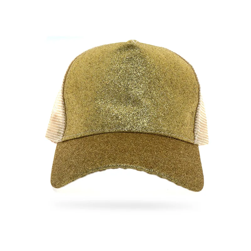 Quaslover блестящая Бейсбол Кепки Для женщин грязный булочка Snapback летние сетчатые Шапки Регулируемый Повседневное Спорт с блестками в стиле хип Кепки ковбойские шляпы