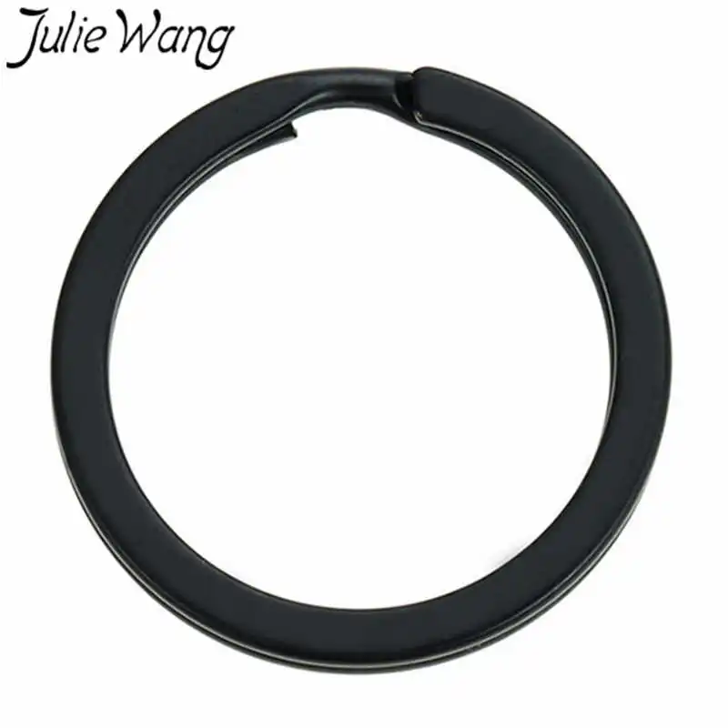 

Julie Wang 20PCS 25/28/30/32mm Iron Black Round Key Ring Keychain Split Ring Keychains Key Chains Jewelry Making Accessory