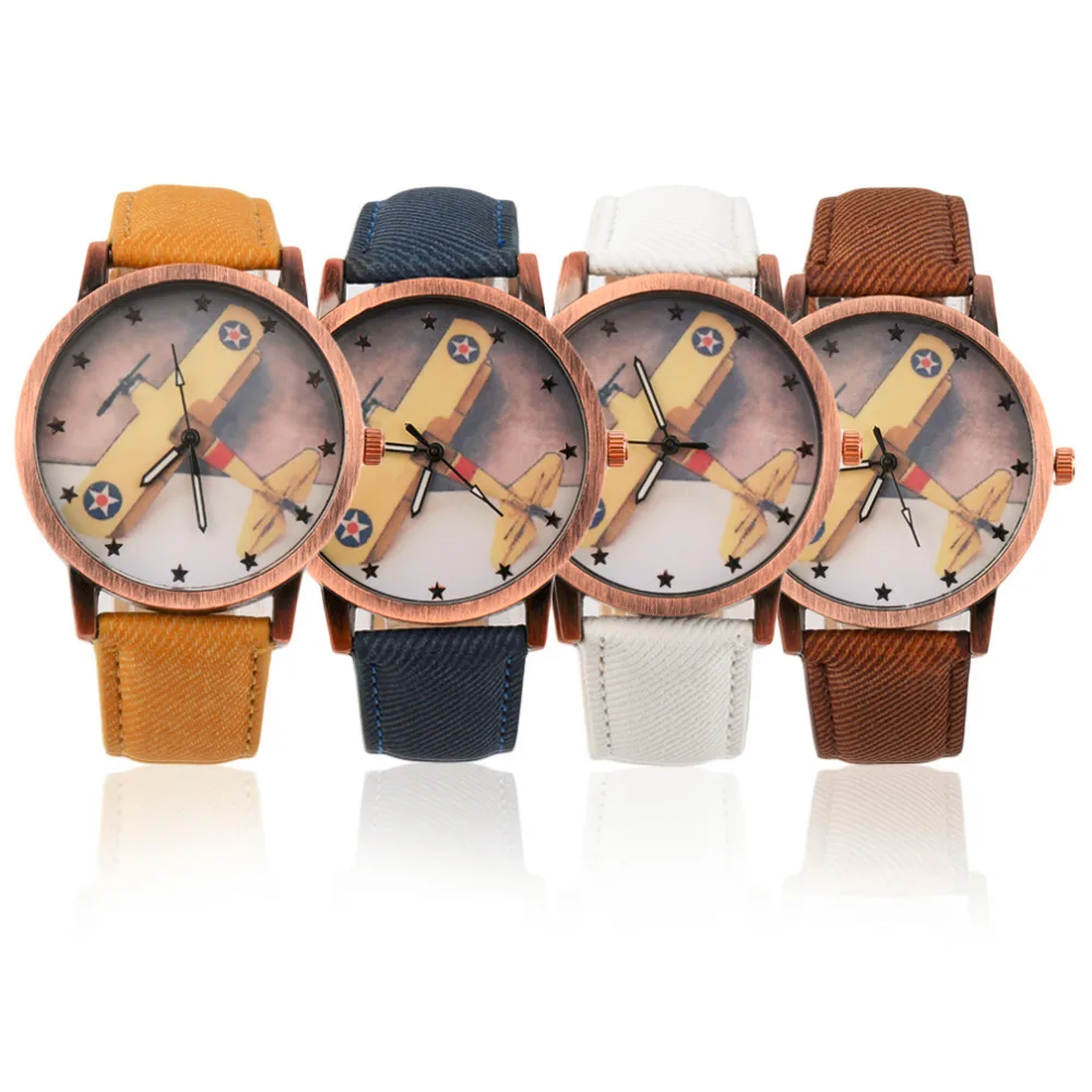 Ретро Trendcy по всему миру магазин женщин мужчин самолет шаблон ремешок из