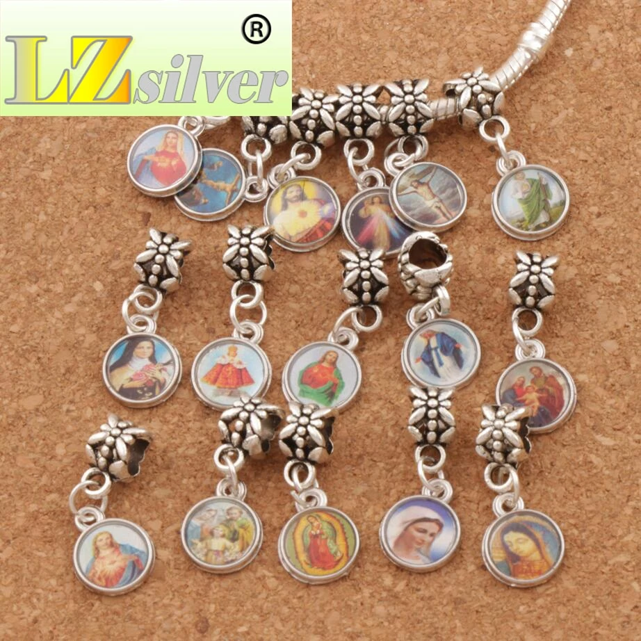 12 шт. медали католической церкви кресты в виде святых бусины из цинкового сплава