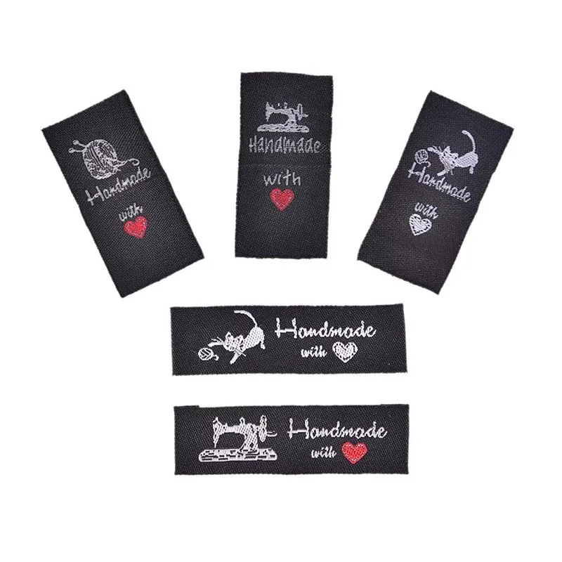 50 шт./лот моющиеся хлопковые бирки для одежды сделай сам тканые этикетки ручной