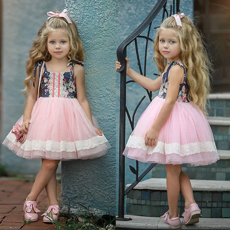 Emmababy 2018 Newborn Kids Baby Girls Tulle Sleeveless Floral Pageant Party Bridesmaid Formal Gown Dress 9M-5Y | Детская одежда и