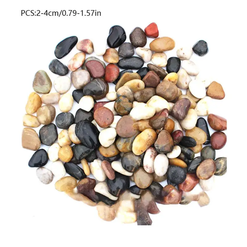 2 to 4cm 500g River Rocks Outdoor Decorative Stones Pebbles Large Natural Cobblestone Colorful Goose Warm Garden Paving Garden Rain Stone - Цвет: 2 to 4cm