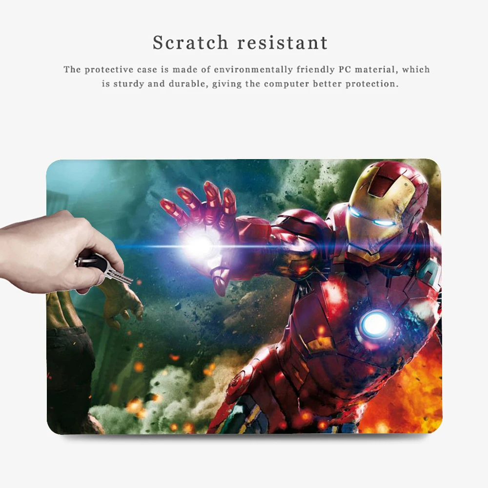 Чехол для ноутбука Железный человек для macbook Touch ID Air 13 A1932 Pro retina 11 12 13 15 A2159 A1708 A1706 A1989 Сенсорная панель+ чехол для клавиатуры