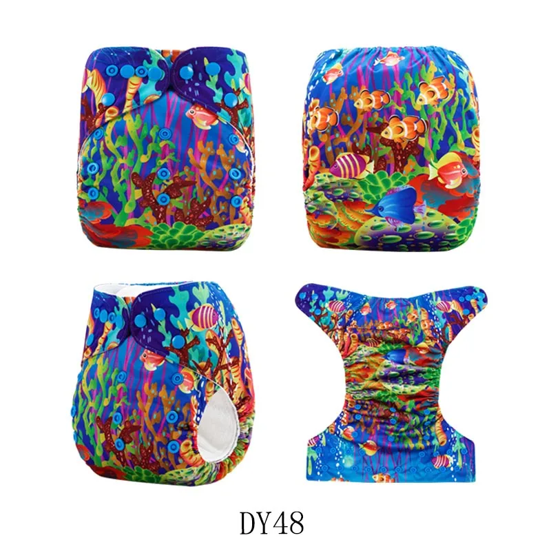 DY48 {AnAnBaby} Новые дизайнерские Многоразовые детские подгузники одного размера с цифровыми принтами - Цвет: DY48
