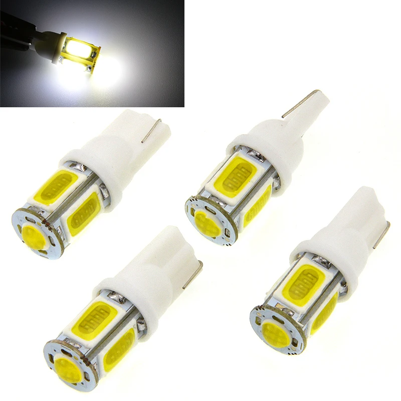 10x T10 194 168 W5W 360 градусов Клин COB 5 SMD Светодиодная для парковки машины свет боковой