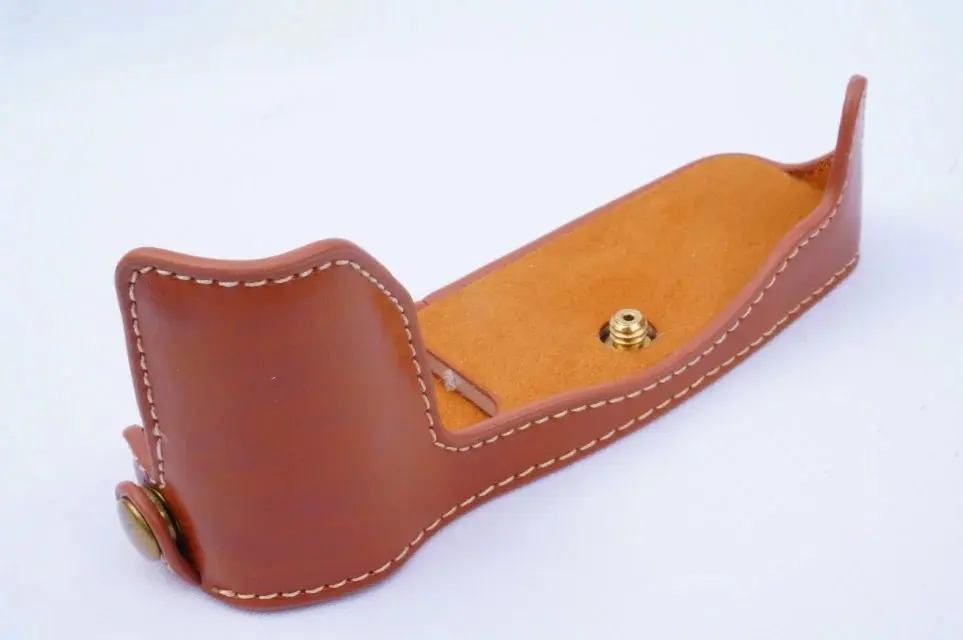 Черный/коричневый/КОФЕ PU Половина корпуса камеры кожаный чехол для Olympus PEN-F Pen F