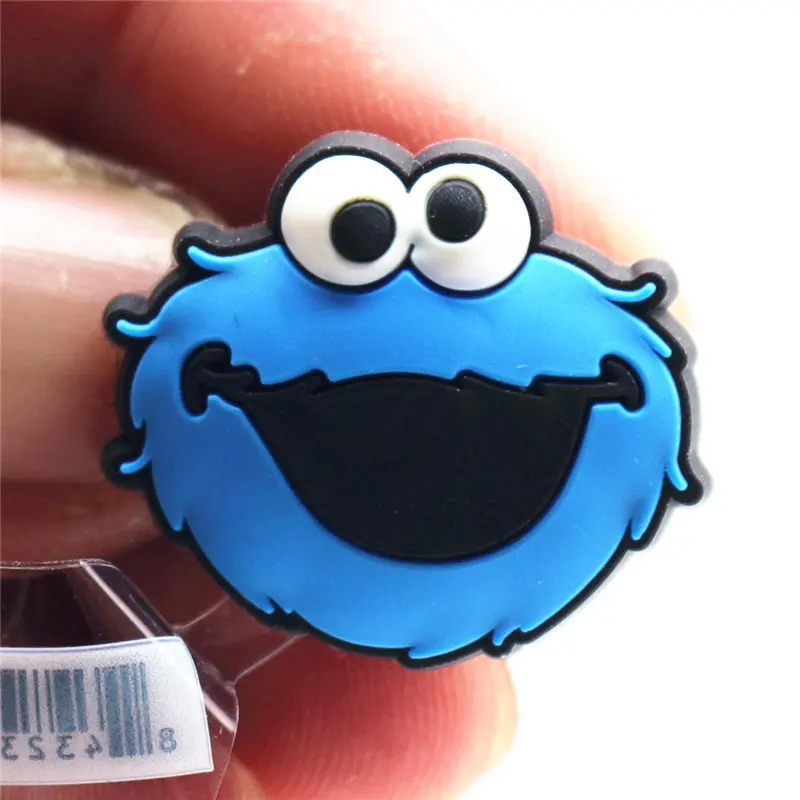 Cookie Monster Горячая Распродажа, 1 шт., украшения для обуви, 3D, кунжут, уличный стиль, обувь, шарм, Элмо/Большая Птица/печенье, монстр, аксессуары для обуви, подходят для детей, подарки - Цвет: Cookie Monster