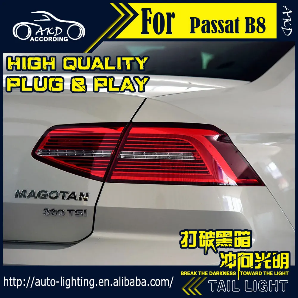 АКД автомобилей Стайлинг хвост лампы для VW Passat B8 задние фонари Passat Европа светодиодный фонарь светодиодный сигнала DRL остановить задний фонарь Аксессуары