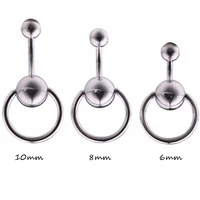 1piece free shipping screw belly ring curved banana navel bell button ring 14g hoop ring body piercing jewelry