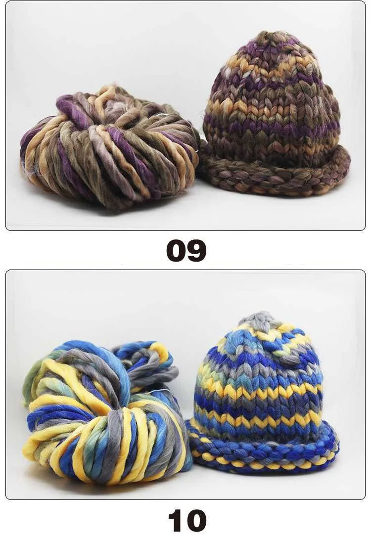 Смешанные цвета сверхплотная шерстяная массивная пряжа объемная ровная большая