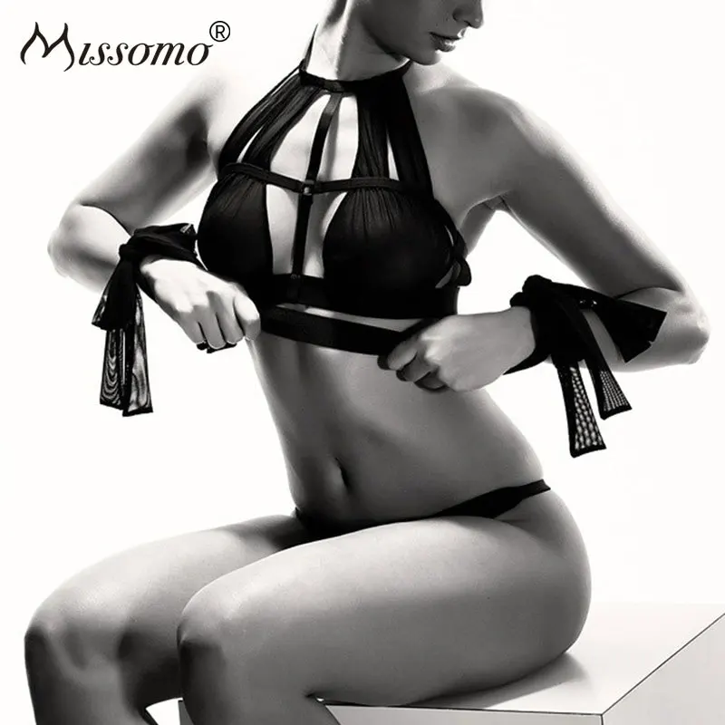 Женский сетчатый бюстгальтер Missomo кружевной с пуш апом и открытой спиной