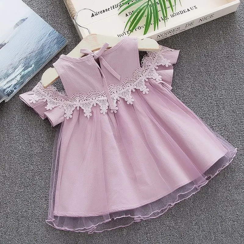 Платье для девочек 2018 Детские платья с кружевами без бретелек Летние Платья