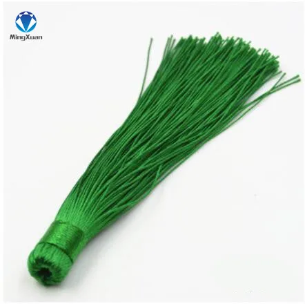 green 10 шт./лот, 12 см, смешанные, хлопковые, шелковые кисточки, серьги, шарм, подвеска, сатиновые кисточки для рукоделия, изготовления ювелирных изделий, материалы - Цвет: green