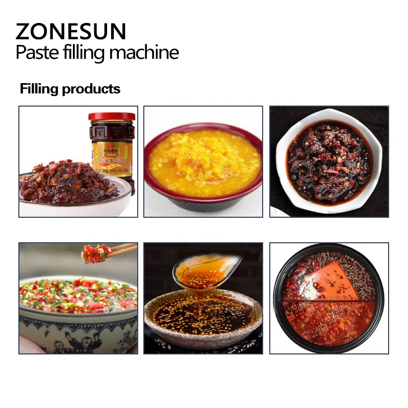 ZONESUN машина для наполнения соуса чили, машина для наполнения соуса, пневматическое смешивание суспензии