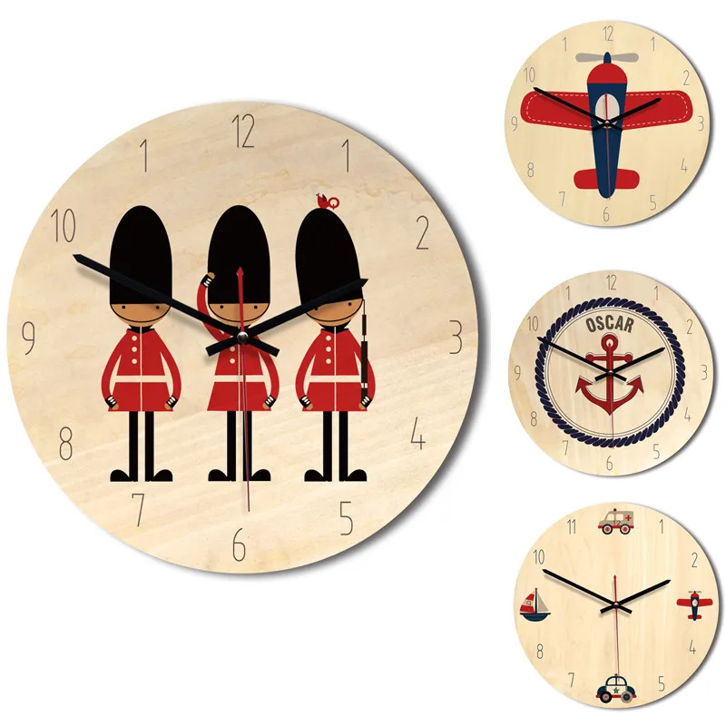 Деревянные настенные часы с изображением солдата Креативные украшения для