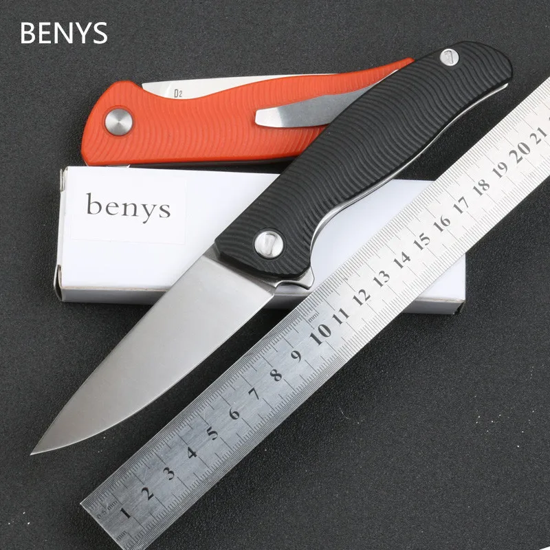 Складной нож BENYS тактический клинок из стали G10 с лезвием D2 со стальной ручкой для