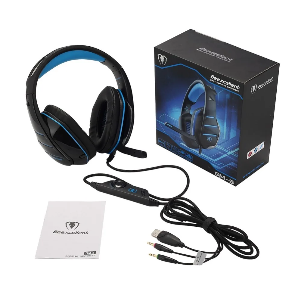 Begreat GM 3 USB Проводная игровая гарнитура со светодиодный светильник кой стерео