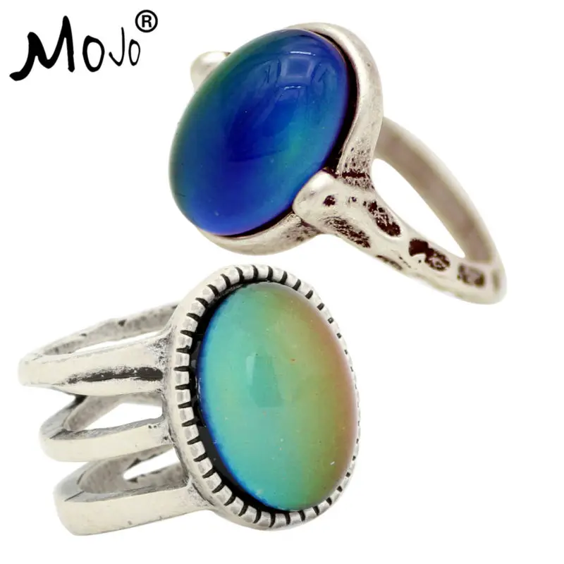 

2PCS Vintage Ring Set of Rings on Fingers Mood Ring That Changes Color Wedding Rings of Strength for Women Men Jewelry RS050-018